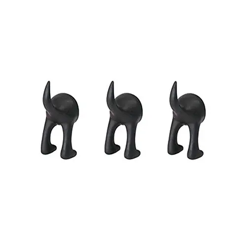 Ikea Set of 3 Dog Tail Hooks Hat Coat Key Wall Mounted Hanger (Black) Ikea Set of 3 Dog Tail Hooks Hat Coat Key Wall Mounted Hanger (Black)