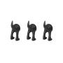 Ikea Set of 3 Dog Tail Hooks Hat Coat Key Wall Mounted Hanger (Black)
