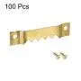 uxcell Sawtooth Picture Hangers, 2 1/5 Inch Double Hole with Screws for Frame Hanging, 100 Pcs (Golden)