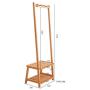 Cxjff Floor Standing Coat Rack Clothes Hat Stand Floor Standing Coat Rack Clothes Hat Stand Hanger 2 Layers Pole 5 Hooks Solid Wood, 60 39 170CM Hanger Modern (Color : Log Color)