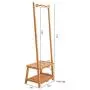 Cxjff Floor Standing Coat Rack Clothes Hat Stand Floor Standing Coat Rack Clothes Hat Stand Hanger 2 Layers Pole 5 Hooks Solid Wood, 60 39 170CM Hanger Modern (Color : Log Color)
