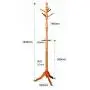 HTDZDX Free Standing Coat Hat Rack Stand with 3 Tiers 9 Hooks, Multifunctional Clothes Hanger Heavy Duty Hall Tree Stand Hanger - White/Wood Color (Color : A)