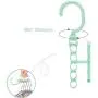 10pcs Random Color Plastic Coat Hangers Windproof Organizer Hook Fixed Holder Buckle 5 Circle Anti-Slip Hanger Storage Racks Clothes Hanger