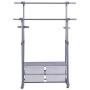 BeUniqueToday Adjustable Garment Telescopic Rolling Clothes Hanger with Drawers, Room-Saver Clothes Rack for The Household with Limit Balcony Room, Top-Grade Metal and Plastic Garment Clothes Hanger