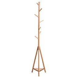 ZZHF yimaojia Solid Wood Floorstanding Coat Rack/Modern Clothes Hanger/Household Bedroom/Creative Hanger (175 37cm) (Color : Wood Color)