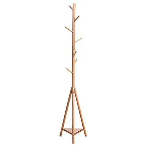 ZZHF yimaojia Solid Wood Floorstanding Coat Rack/Modern Clothes Hanger/Household Bedroom/Creative Hanger (175 37cm) (Color : Wood Color)