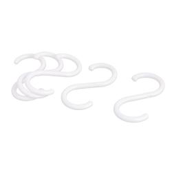 uxcell Plastic S Shaped Household Clothes Socks Towel Shower Hanger Hook 5pcs White