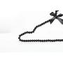 SAASNY Premium Metal Elegant Clothes Hangers Covered in Black Pearl Beads - 39cm (15.3 Inch) (Pack of 15) Ideal for Home and Shops