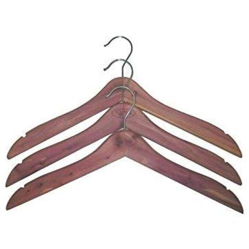 Cedar Essence Heavy Duty, Extra Wide, Cedar Coat Hanger 17" x 9" x 3/4" Thick - Set of 3. MADE IN U.S.A.