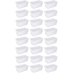 Sterilite 16428012 6 Quart White Storage Boxes (Pack of 24)