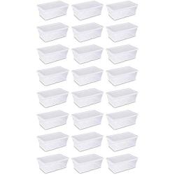 Sterilite 16428012 6 Quart White Storage Boxes (Pack of 24)