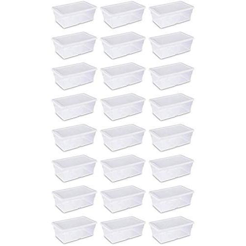 Sterilite 16428012 6 Quart White Storage Boxes (Pack of 24)