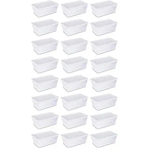 Sterilite 16428012 6 Quart White Storage Boxes (Pack of 24) Sterilite 16428012 6 Quart White Storage Boxes (Pack of 24)