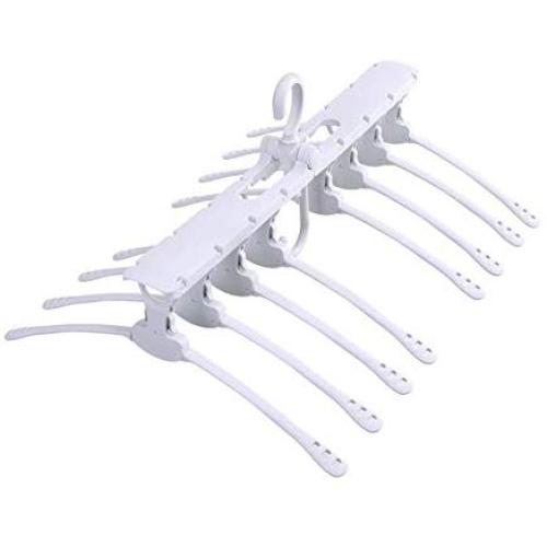 EvaroFly Multipurpose Portable Stretch Magic Folding Hanger, Save Space Storage Clothes Hanger, Household Travel Camping -White 52x42x23cm