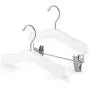 HANGERWORLD 30 White 10inch Kids Baby Toddler Closet Set Wooden Top and Clip Coat Pants Clothes Hangers HANGERWORLD 30 White 10inch Kids Baby Toddler Closet Set Wooden Top and Clip Coat Pants Clothes Hangers
