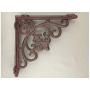 2 Pack Ornate Cast Iron Farmhouse Fleur de lis Antique Style Brown/Black Shelf Bracket & Plant Hanger Perfect for Shelves Around The House 1.5-Inch x 7.5-Inch x 7.5-Inch CI152