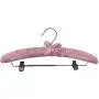 Pink Satin Padded Combination Hangers (with Bar and Non-Abrasive Clips) (Set of 25)