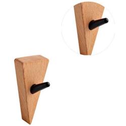 Garneck Wood Wall Hook Adhesive Triangle Door Back Hook Modern Wall Clothes Hanger for Living Room Entrance Key Holder 2 PCS