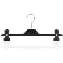 HANGERWORLD 30 Black 13.4inch Plastic Coat Clothes Garment Pants Skirt Hangers with Adjustable Pinch Clips