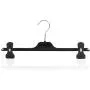 HANGERWORLD 30 Black 13.4inch Plastic Coat Clothes Garment Pants Skirt Hangers with Adjustable Pinch Clips HANGERWORLD 30 Black 13.4inch Plastic Coat Clothes Garment Pants Skirt Hangers with Adjustable Pinch Clips