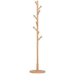 HGXC Full Beech Wood Floor Coat Rack Solid Wood Simple Modern Interior Bedroom Living Room Hanger Clothes Hook (Color : Wood)