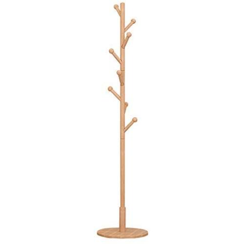 HGXC Full Beech Wood Floor Coat Rack Solid Wood Simple Modern Interior Bedroom Living Room Hanger Clothes Hook (Color : Wood)
