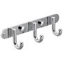 MAYKKE Gilbert Brass 3 Hook Coat Rack Wall Mount Bathroom, Entryway, Hallway, Mudroom Clothes Hat and Key Hanger Polished Chrome, OYA1060101