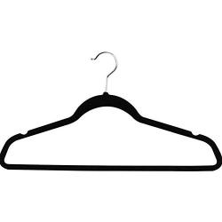 FairOnly 10Pcs/Set Flocking Nonslip Traceless Storage Racks Clothes Hangers Black