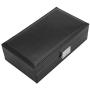 Cimenn Jewelry Box, Elegant PU Leather Solid Color Case Storage Organizer for Women Girls(Black)