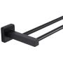 KTY Bathroom Double Towel Bar SUS 304 Stainless Steel Bath Wall Shelf Rack Hanging Towel Dual Hanger Contemporary Style, Black Finish