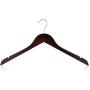 HANGERWORLD 20 Mahogany 17.7inch Wooden Notched Coat Clothes Garment Top Hangers Metal Swivel Hook