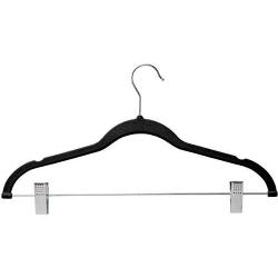 Home-it 10 Pack Clothes Hangers with Clips Black Velvet Hangers use for Skirt Hangers Clothes Hanger Pants Hangers Ultra Thin No Slip