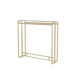 WZP Clothing Display Stand,Double-Sided Hanging Rod with Storage Board Clothing Display Stand,Household Coat Rack Hanger Bearing Strong/Golden / 120cm