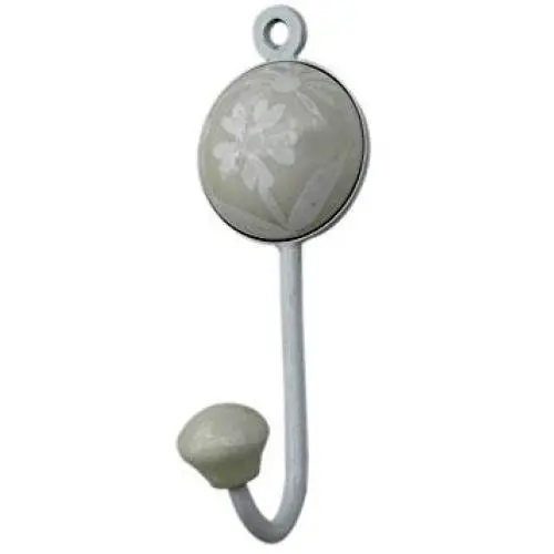 Indianshelf Handmade 1 Artistic Vintage Cream Ceramic Flower Clothes Hooks Holders/Key Holder Indianshelf Handmade 1 Artistic Vintage Cream Ceramic Flower Clothes Hooks Holders/Key Holder