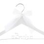 Ella Celebration Bride to Be Wedding Dress Hanger Wooden and Wire Bridal Hangers for Brides (White with Silver Wire)