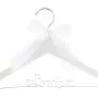 Ella Celebration Bride to Be Wedding Dress Hanger Wooden and Wire Bridal Hangers for Brides (White with Silver Wire)