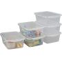 Yubine Clear Storage Containers, 5.7 Liter Plastic Boxes Organizer with Lid, 6 Packs