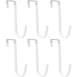 6 Pack Over The Door Hook,Vinyl Coated Metal Door Hook Hangers for Hanging Clothes,Hats,Towels,Coats,Bag