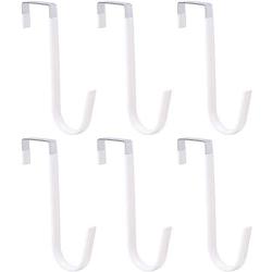 6 Pack Over The Door Hook,Vinyl Coated Metal Door Hook Hangers for Hanging Clothes,Hats,Towels,Coats,Bag