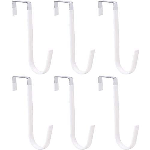 6 Pack Over The Door Hook,Vinyl Coated Metal Door Hook Hangers for Hanging Clothes,Hats,Towels,Coats,Bag