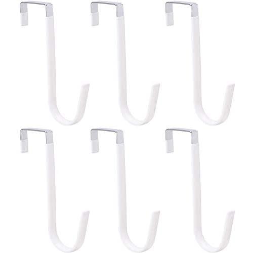 6 Pack Over The Door Hook,Vinyl Coated Metal Door Hook Hangers for Hanging Clothes,Hats,Towels,Coats,Bag