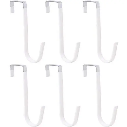 6 Pack Over The Door Hook,Vinyl Coated Metal Door Hook Hangers for Hanging Clothes,Hats,Towels,Coats,Bag 6 Pack Over The Door Hook,Vinyl Coated Metal Door Hook Hangers for Hanging Clothes,Hats,Towels,Coats,Bag
