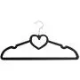10pcs Random Color Non-Slip Ultra-Thin 360 Degree Swivel Flocked Adult Clothes Hangers with Heart Tie Bar,Wedding Hanger Heart-Shaped Hangers
