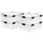 IRIS USA 41-Quart Stackable Plastic WEATHERTIGHT Clear Storage Boxes with Reinforced Lid, 8 Pack