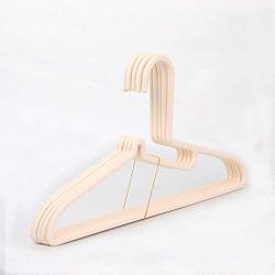 SAASNY Plastic Hangers Standard Hangers,[30 Pack] Coat Hangers ? Premium S-Shaped Pp Plastic Clothes Hangers,Non Slip,Slim and Space Saving,Beige for Drying and Storage