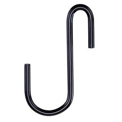 Rivexy 20 S Hook Pack - Black Coated, S Hooks for Hanging on Heavy Duty Shelving, Garage, Grid Wall, Storage Racks, Bakers Racks & Black Hanging Hooks for Hanging Pot & Pans on Shelf with Hooks