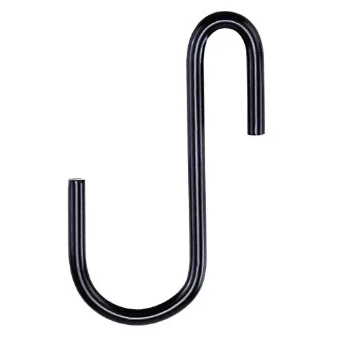 Rivexy 20 S Hook Pack - Black Coated, S Hooks for Hanging on Heavy Duty Shelving, Garage, Grid Wall, Storage Racks, Bakers Racks & Black Hanging Hooks for Hanging Pot & Pans on Shelf with Hooks Rivexy 20 S Hook Pack - Black Coated, S Hooks for Hanging on Heavy Duty Shelving, Garage, Grid Wall, Storage Racks, Bakers Racks & Black Hanging Hooks for Hanging Pot & Pans on Shelf with Hooks