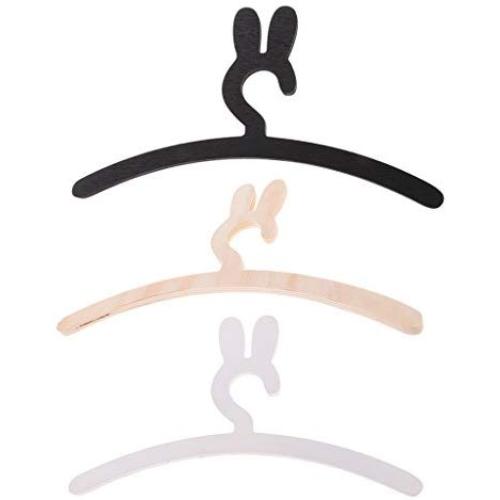 Jili Online 3pcs /Set Rabbits Baby Kids Wood Bunny Clothes Hanger Home Room Decor