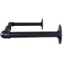 OROPY Industrial Pipe Clothes Rack, Heavy Duty Detachable Wall Mounted Black Iron Garment Bar, Multi-Purpose Hanging Rod for Closet Storage, 38.4" Length, Black (Two Base)