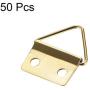 uxcell Triangle Ring Picture Hangers, 24mm x 18mm Golden Assortment Kit for Photo Hanging Solutions, 50 Pcs